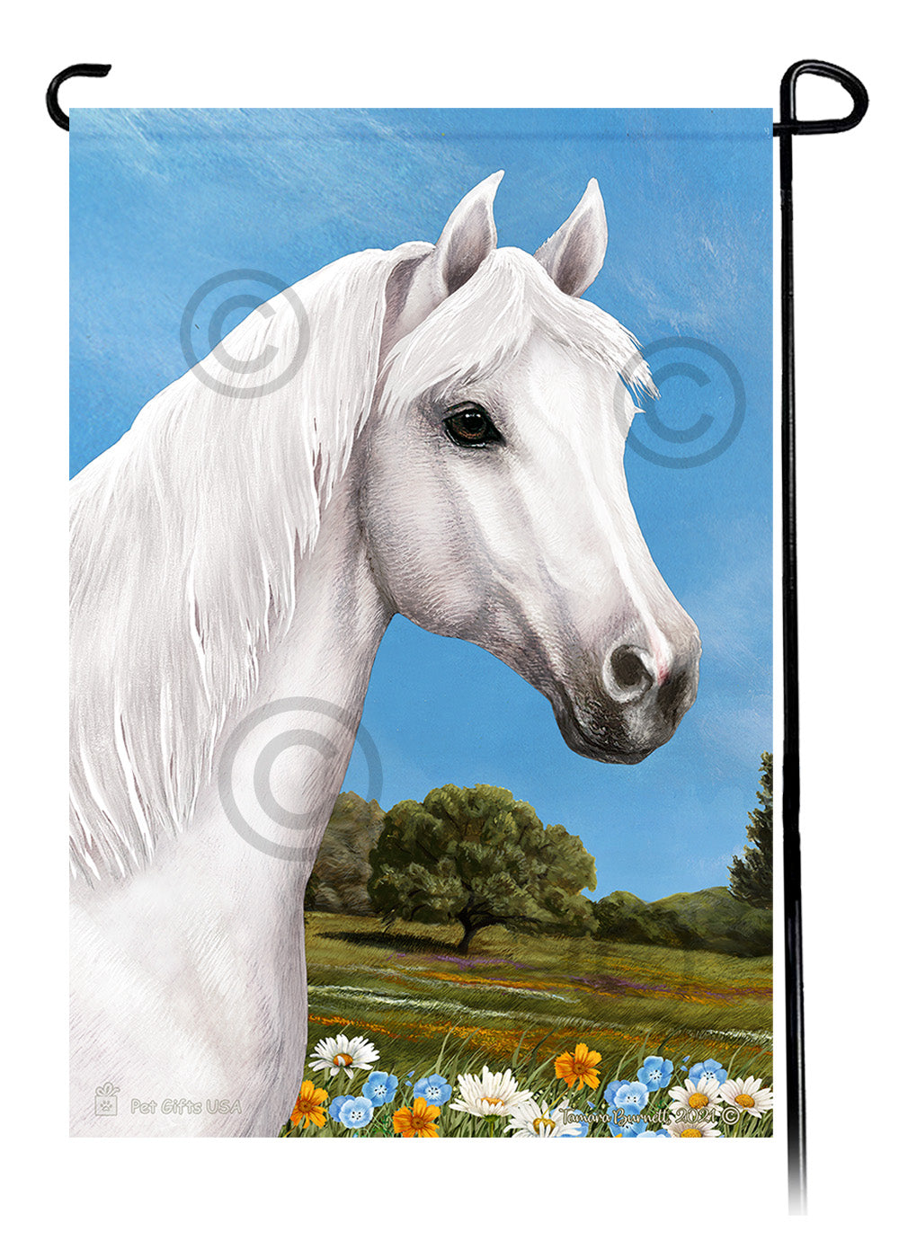 Quarter Horse Summer Flowers - Garden Flag