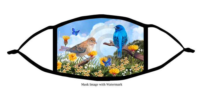 Indigo Bunting Face Mask