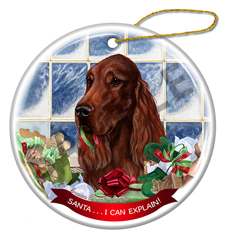 Irish Setter - Santa I Can Explain Ornament