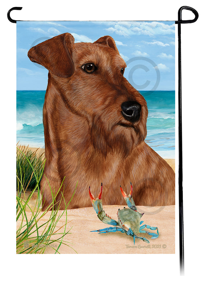 Irish Terrier Summer Flowers Garden Flag