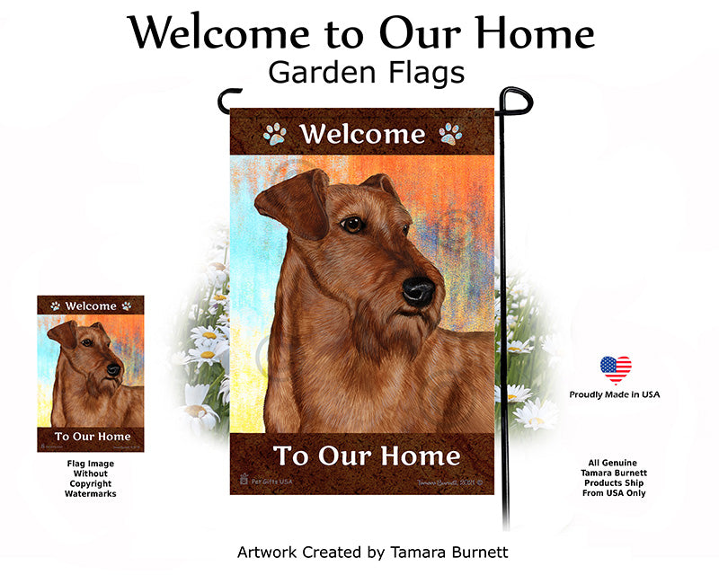 Irish Terrier Welcome To Our Home Garden Flags