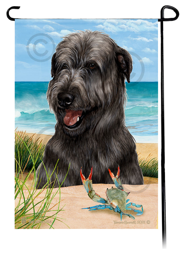 Irish Wolfhound Summer Flowers Garden Flag