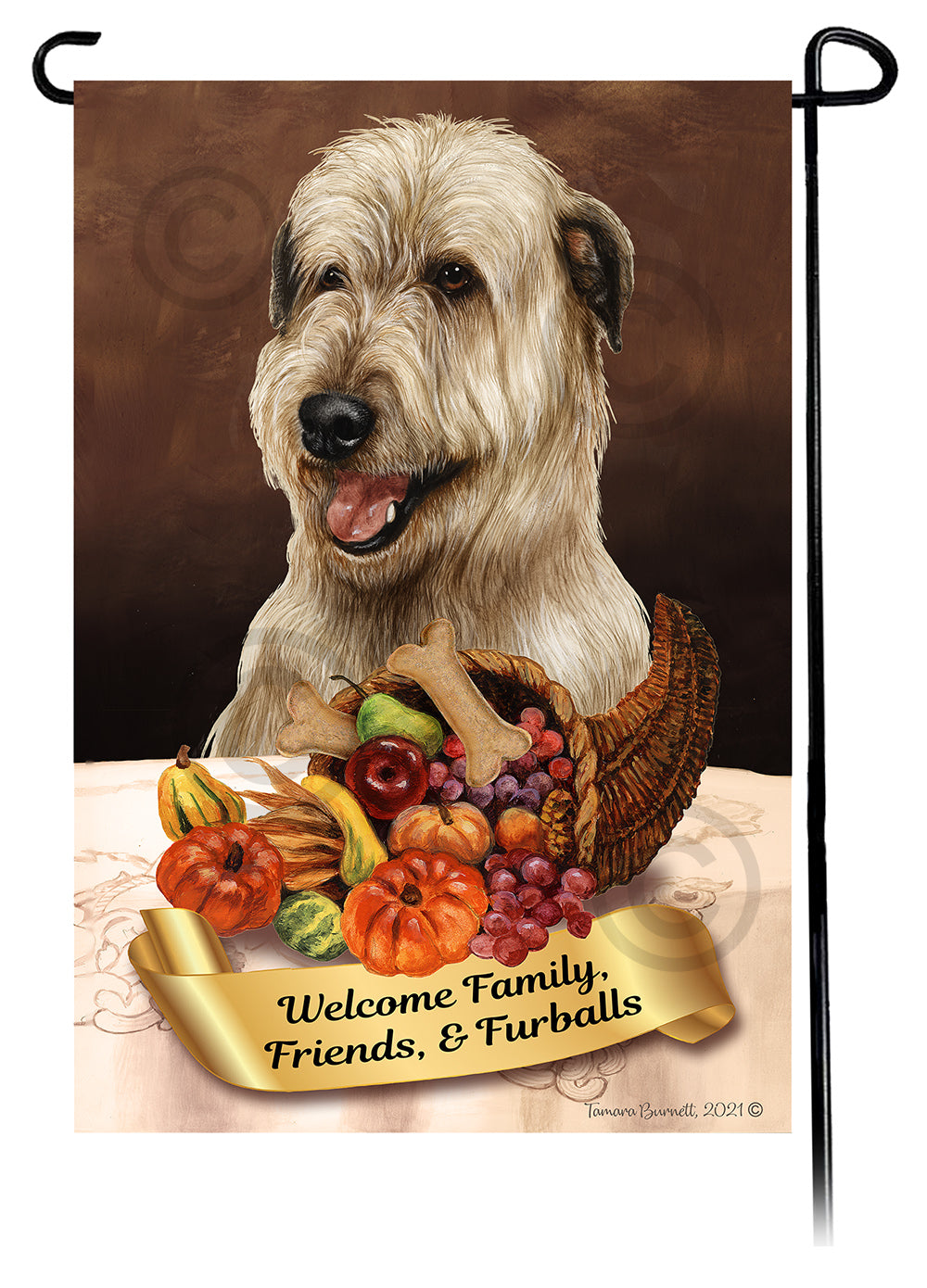 Irish Wolfhound Thanksgiving - Garden Flag
