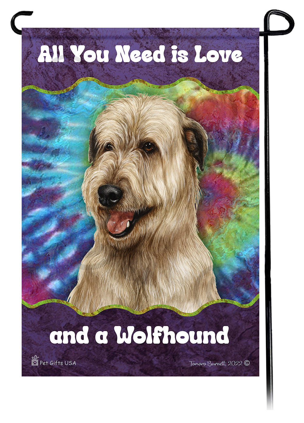 Irish Wolfhound All You Need Is Love Garden Flag