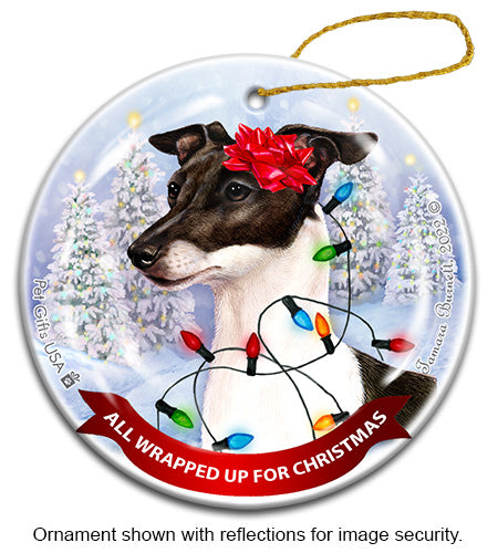 Italian Greyhound Black and White Ornament