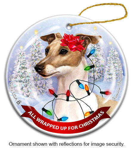 Italian Greyhound Fawn and White Ornament