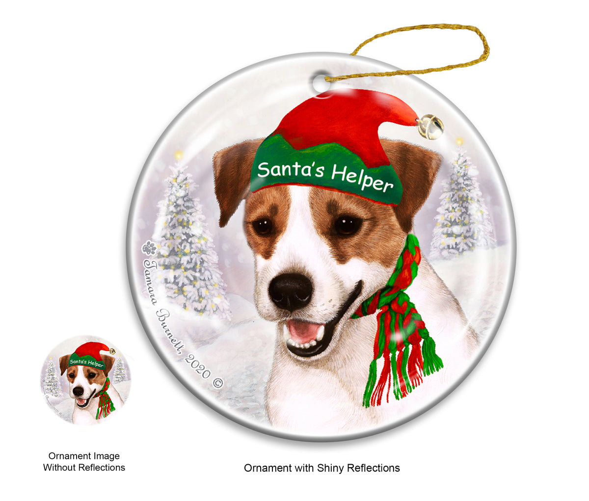 Jack Russell - Santa's Helper Ornament