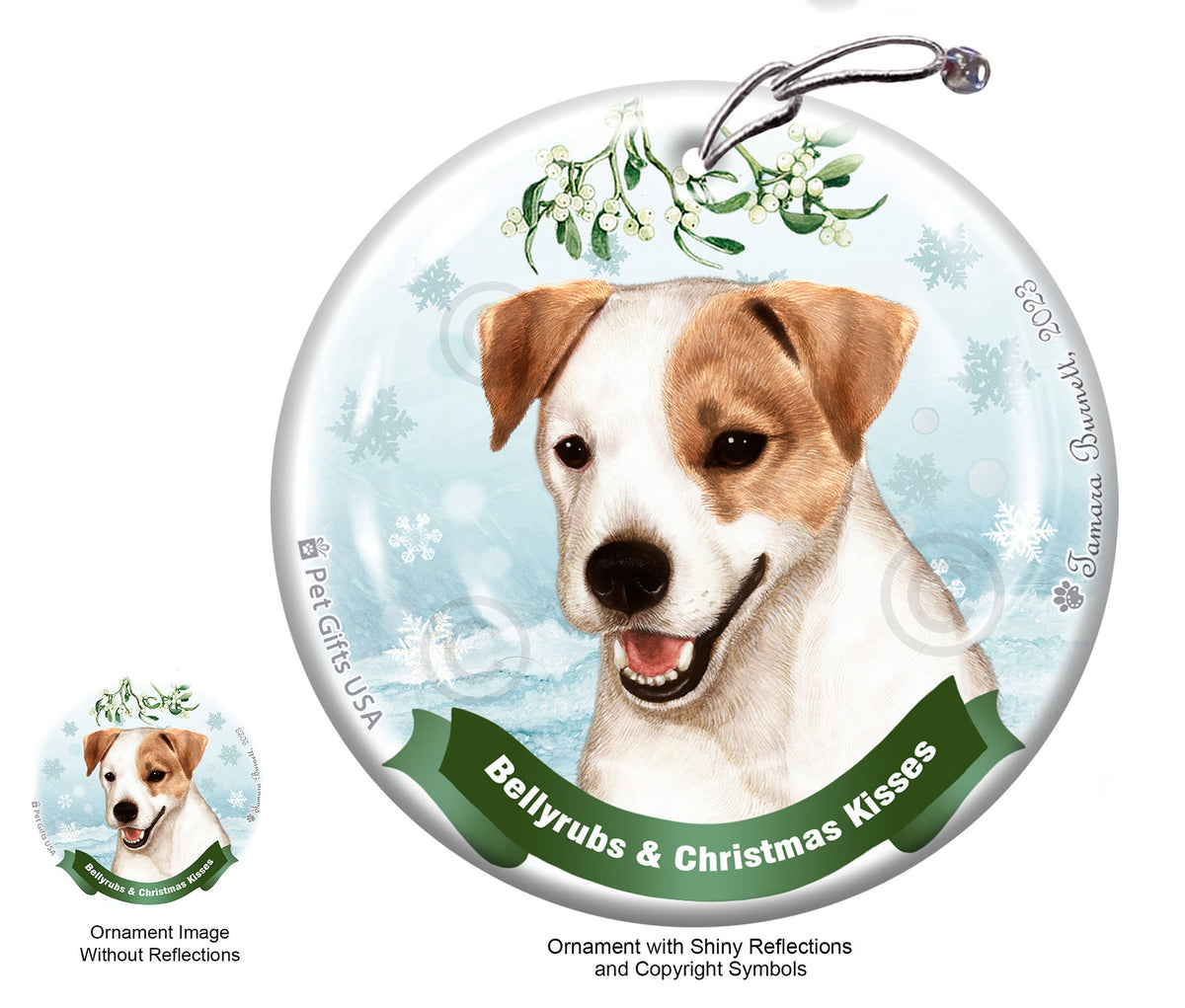 Jack Russell Tan and White Ornament