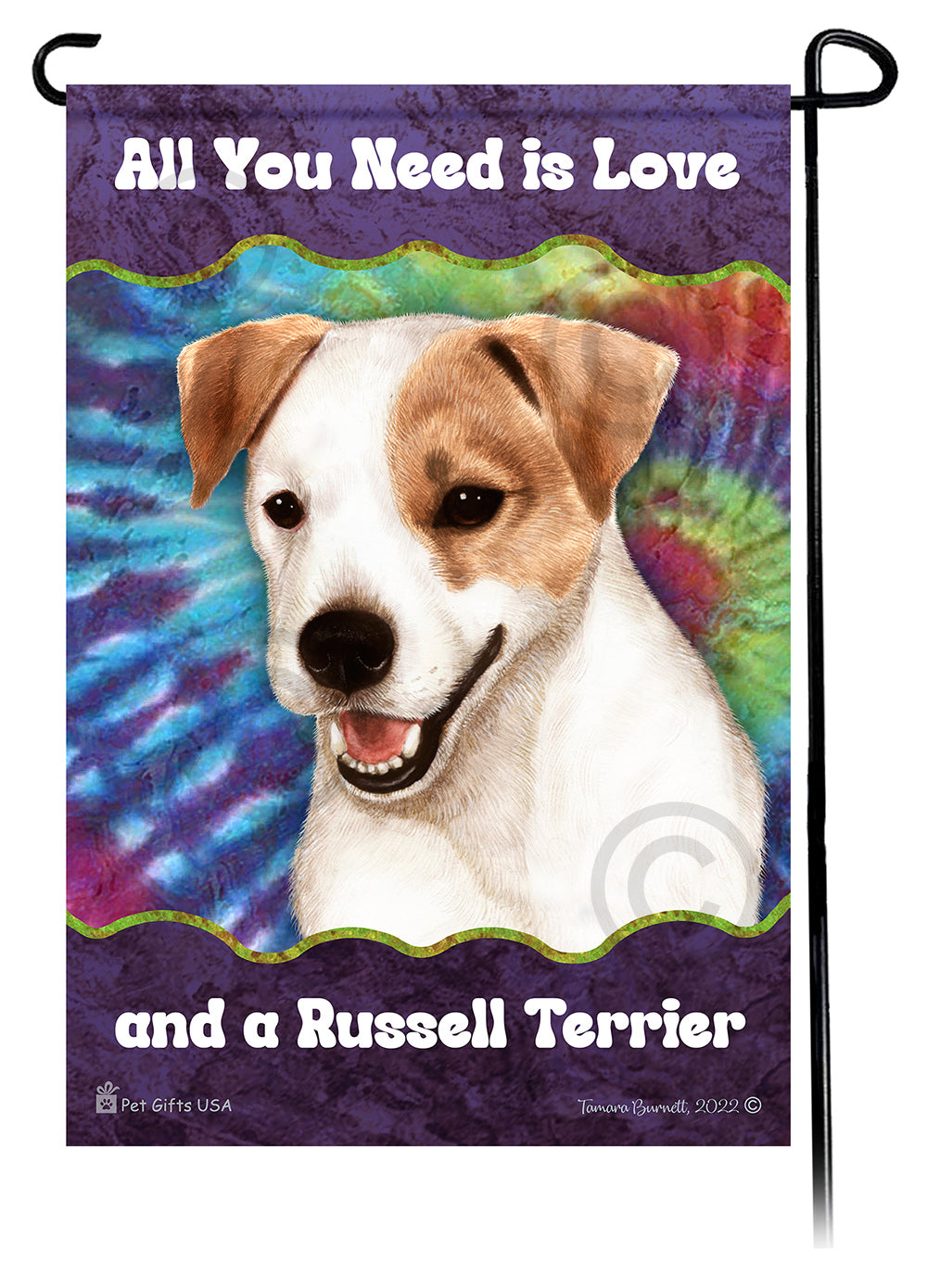 Jack Russell Terrier All You Need Is Love Garden Flag