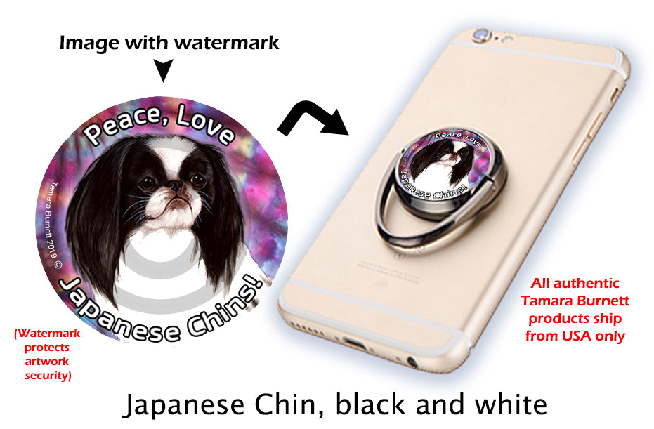 Japanese Chin Black and White Phone Stand