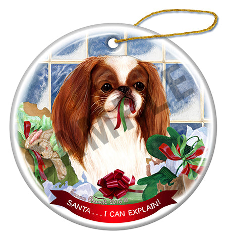 Japanese Chin Red and White Ornament