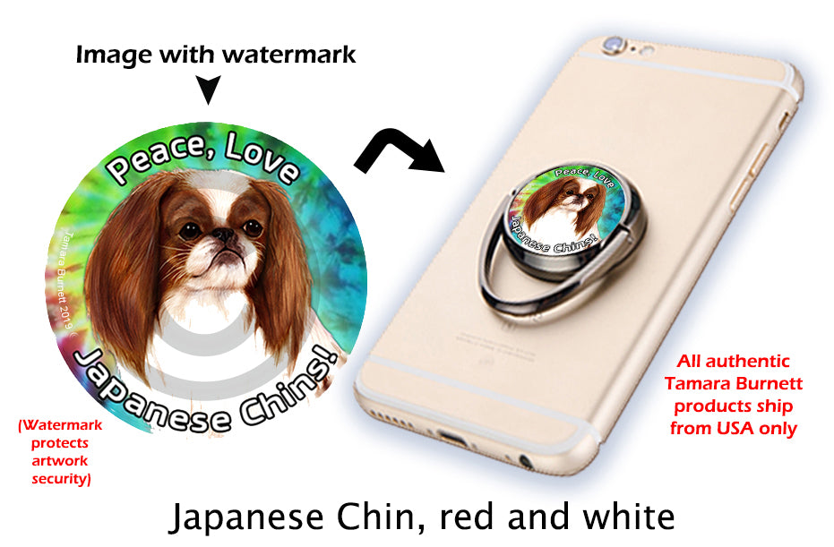 Japanese Chin Red and White Phone Stand
