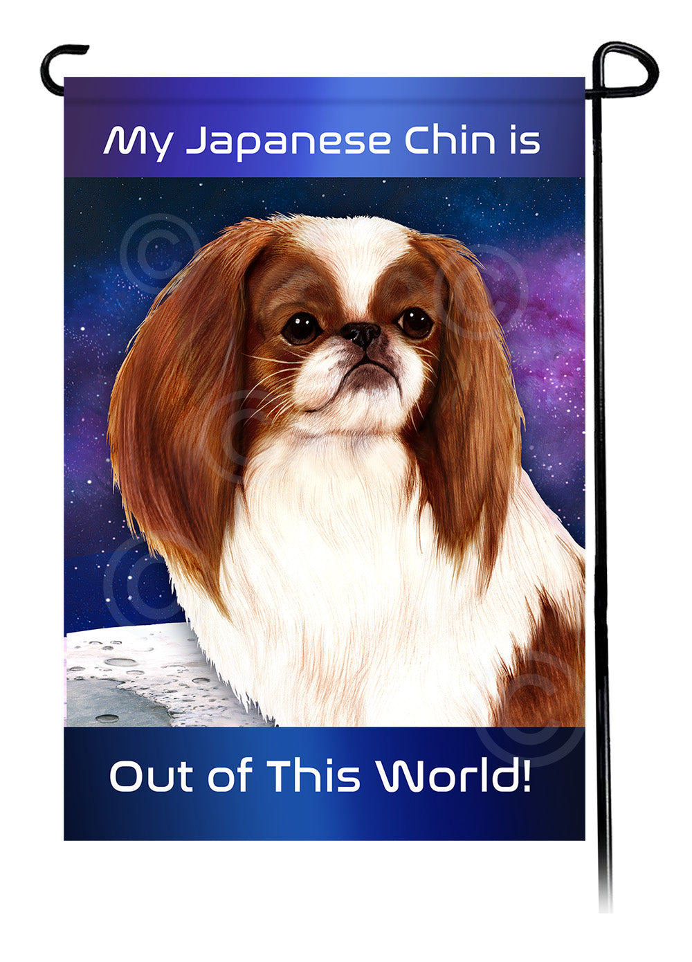 Japanese Chin Out Of This World - Garden Flag