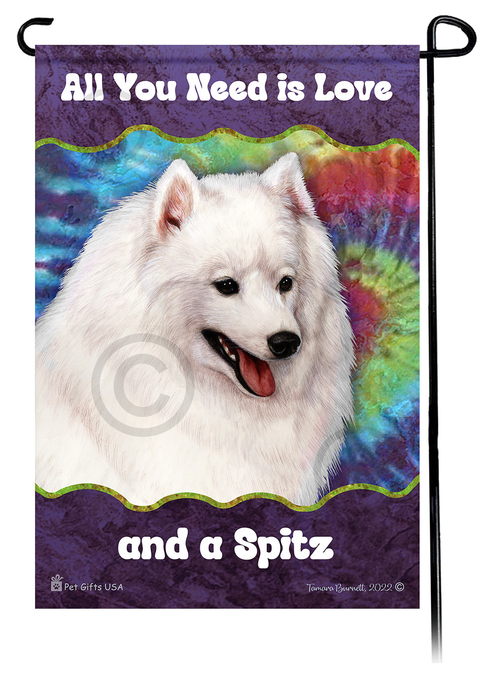 Japanese Spitz All You Need Is Love Garden Flags