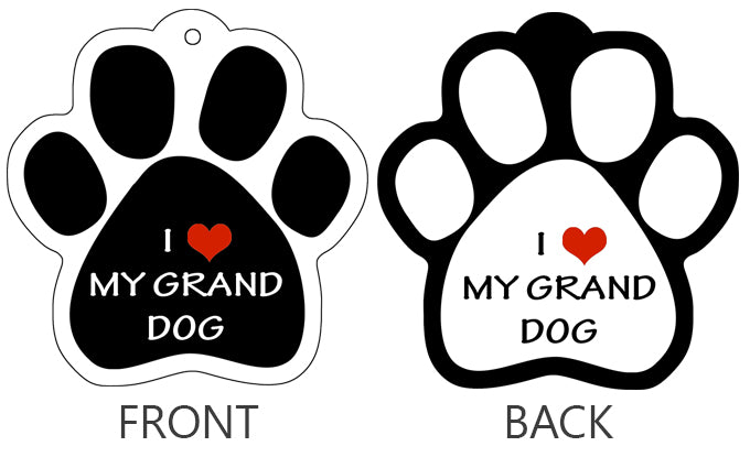 I (HEART) My Grand Dog - Paw Keychain