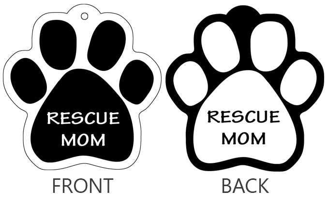 Rescue Mom - Paw Keychain