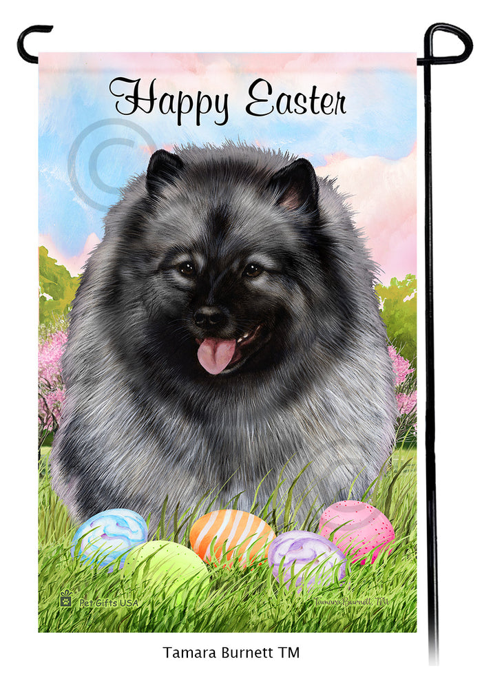 Keeshond Happy Easter Garden Flags