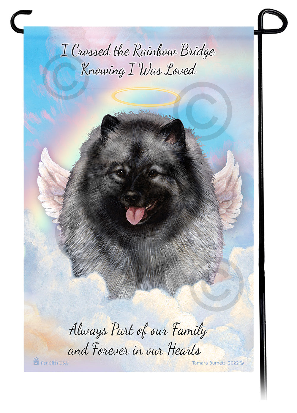 Keeshond Memorial Garden Flags