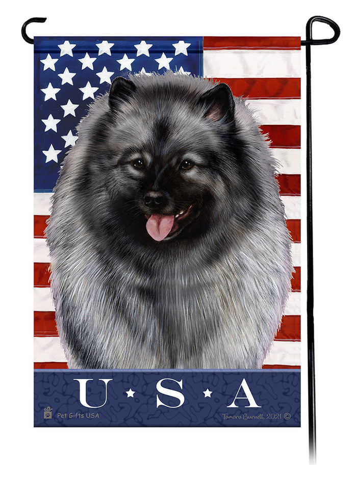 Keeshond True Blue Garden Flags