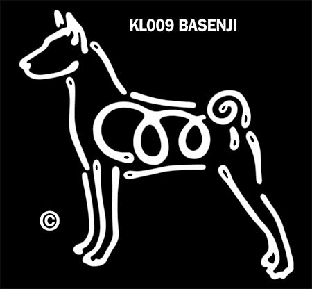 Basenji K-Lines Window Tattoo