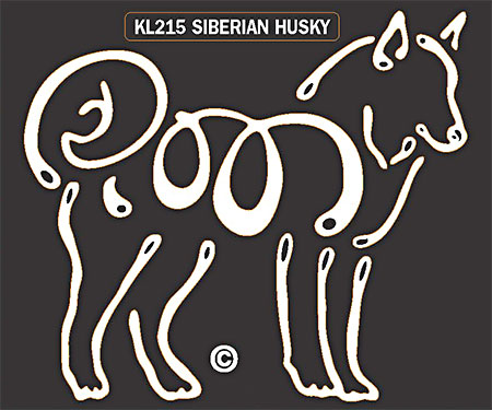 Siberian Husky K-Lines Window Tattoo