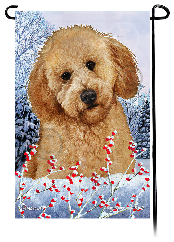 Labradoodle Winterberries Garden Flags