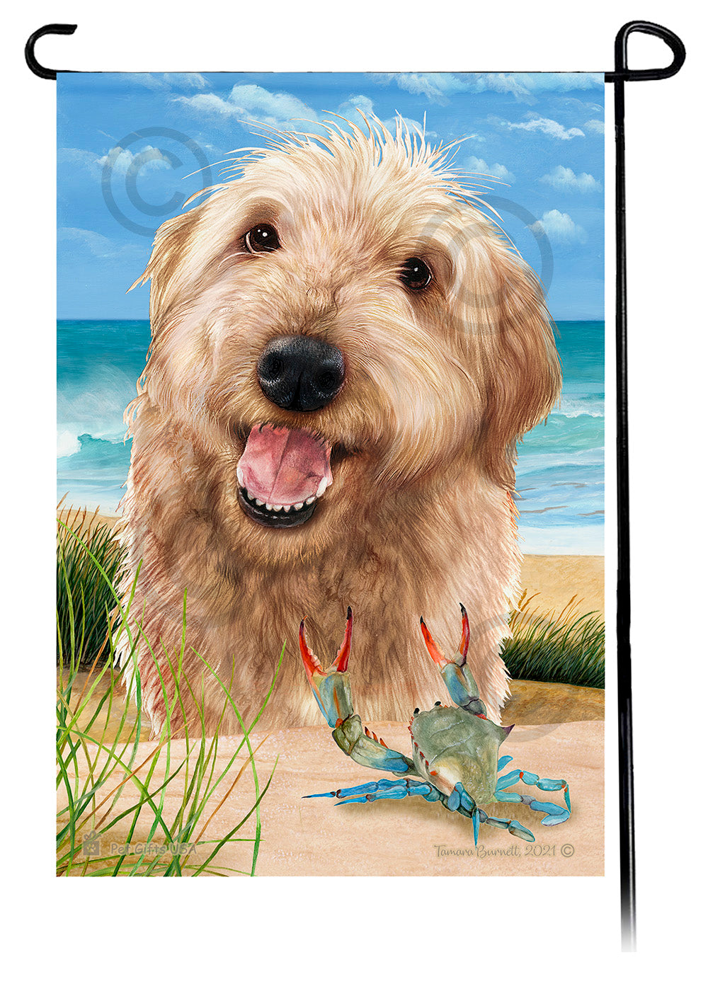 Labradoodle Summer Flowers Garden Flag