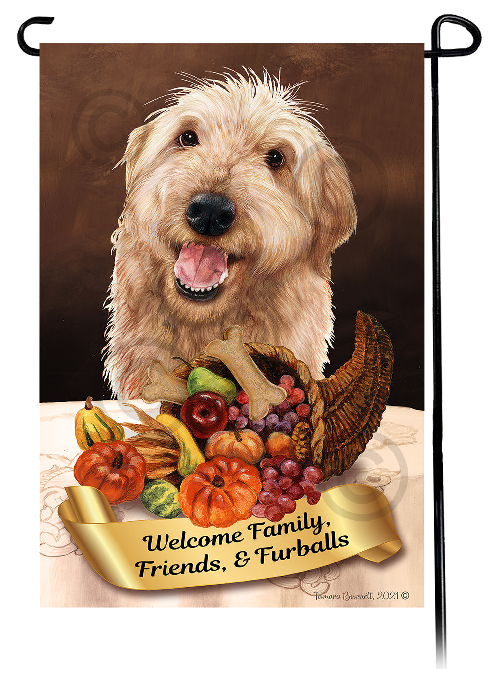 Labradoodle Thanksgiving - Garden Flag