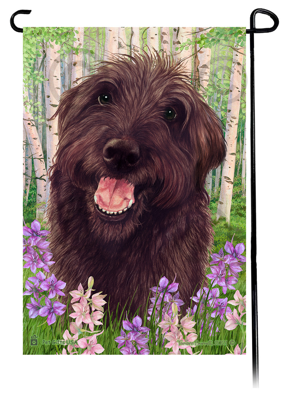Labradoodle Spring Flowers - Garden Flag