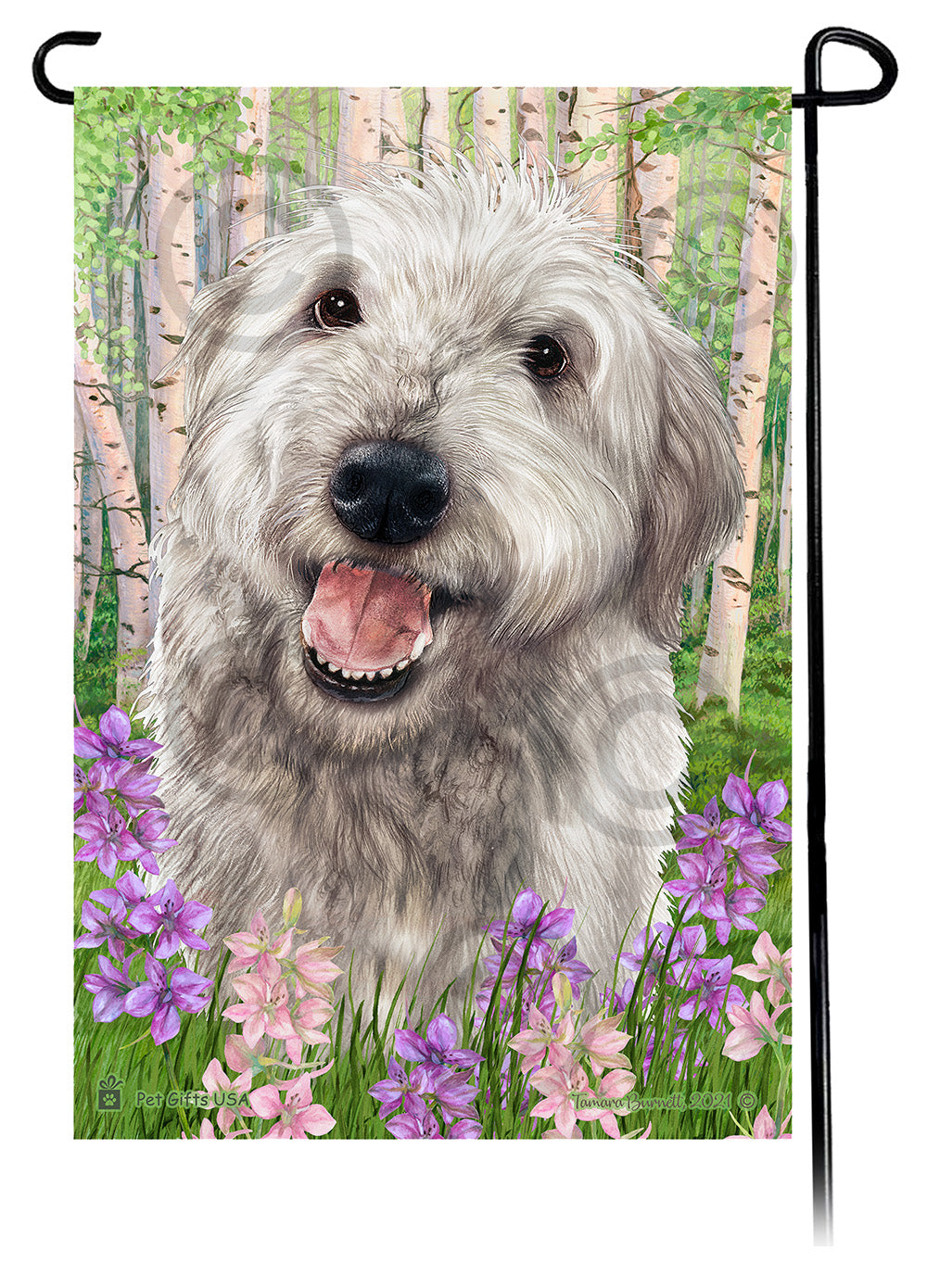 Labradoodle Spring Flowers - Garden Flag