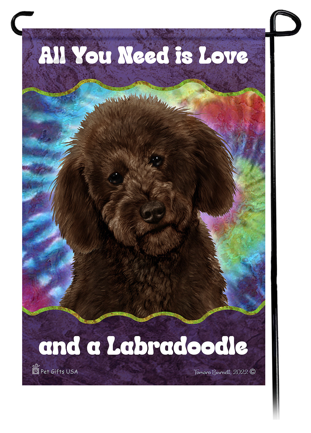 Labradoodle All You Need Is Love Garden Flag