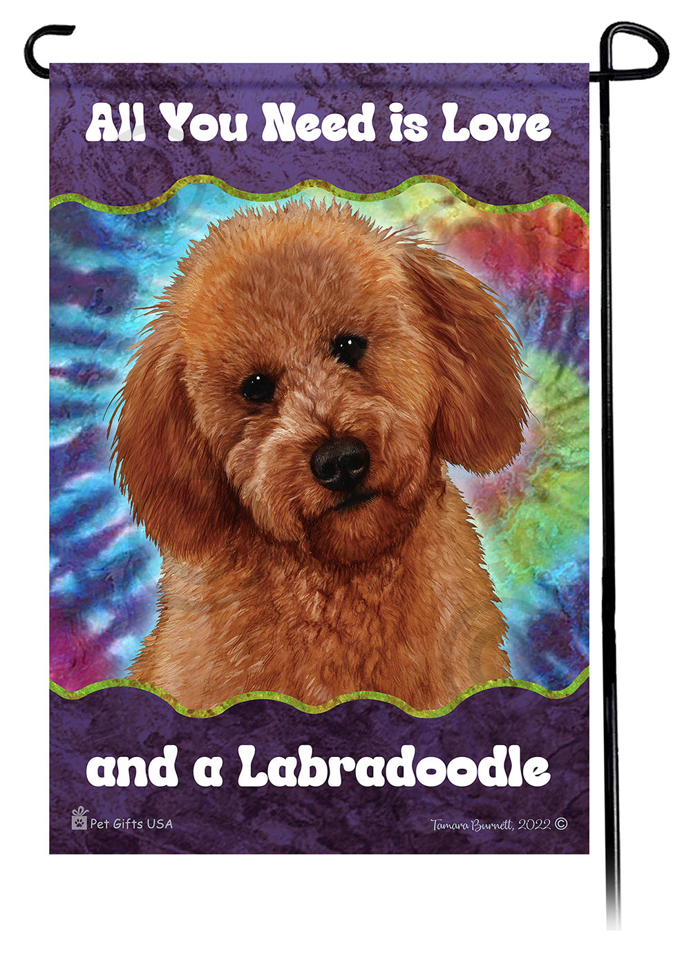 Labradoodle All You Need Is Love Garden Flag