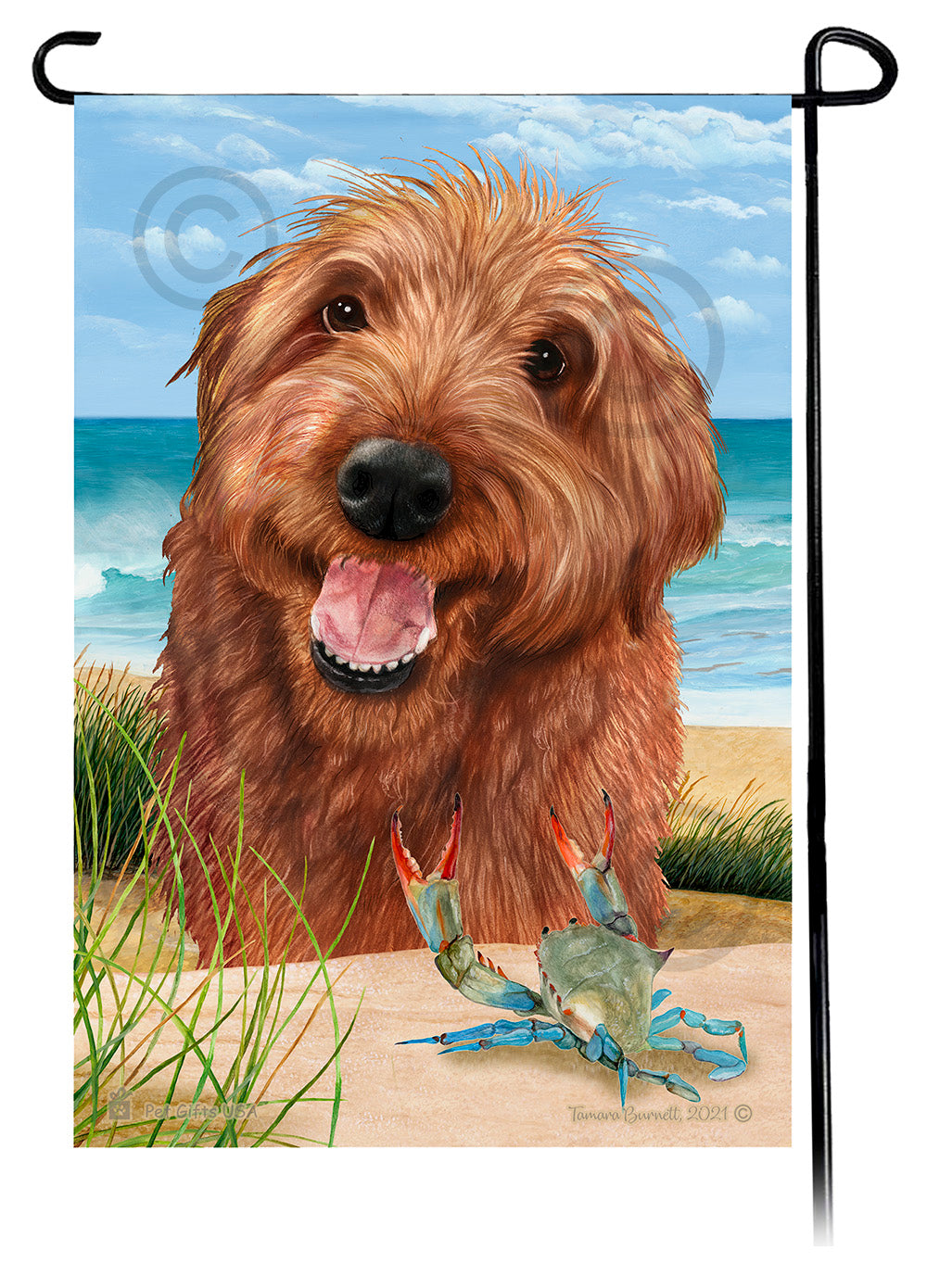 Labradoodle Summer Flowers Garden Flag