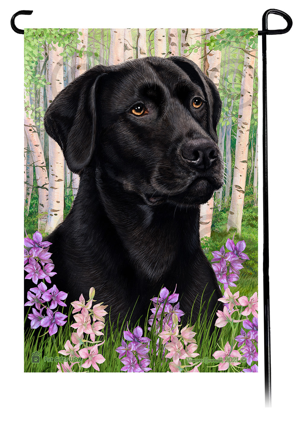 Labrador Retriever Spring Flowers Garden Flags