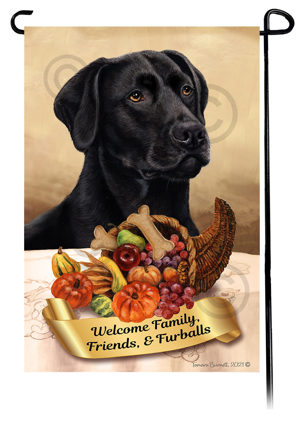 Labrador Retriever Thanksgiving Garden Flags