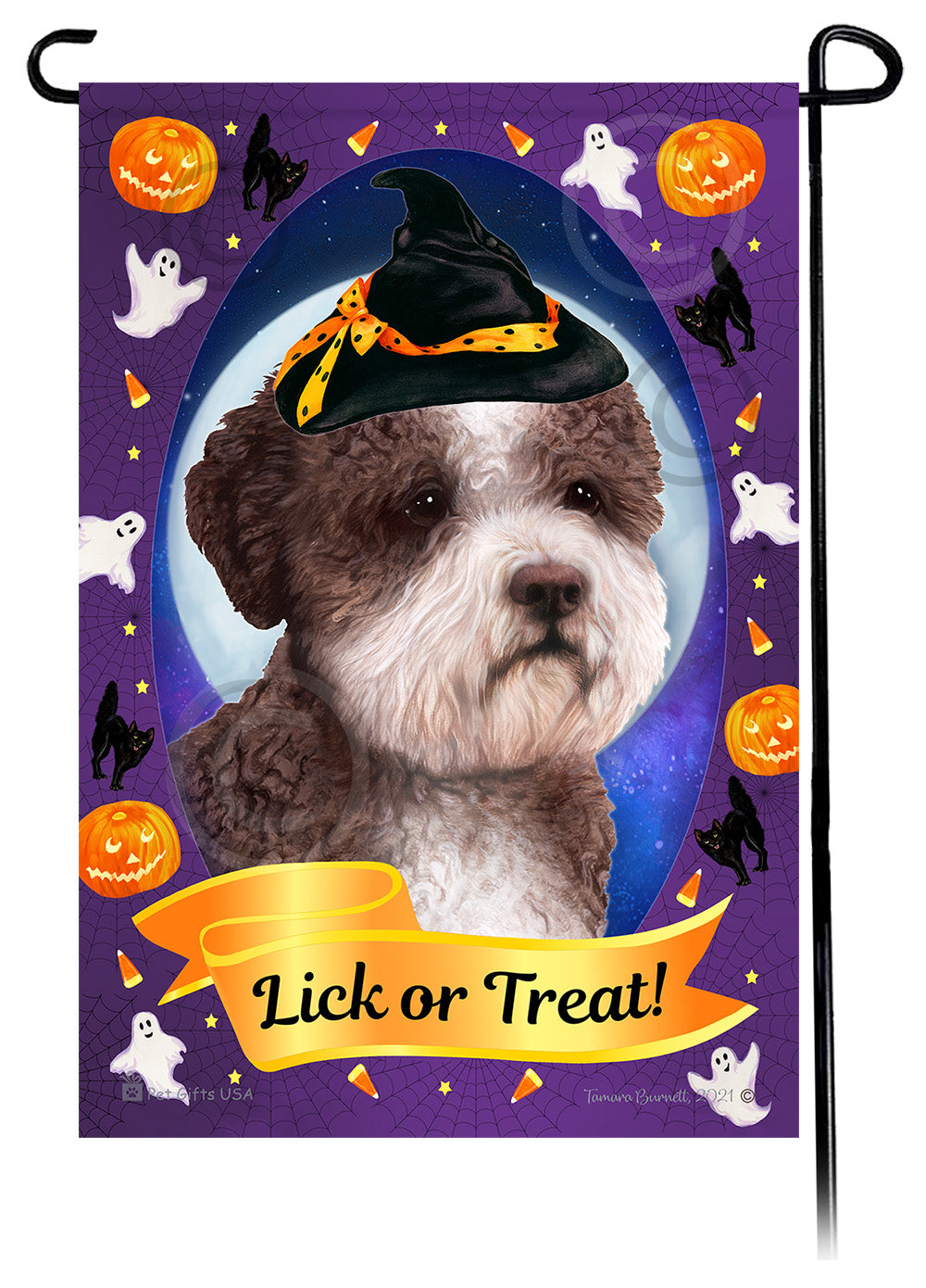 Lagotto Romagnolo Halloween Howls - Garden Flag