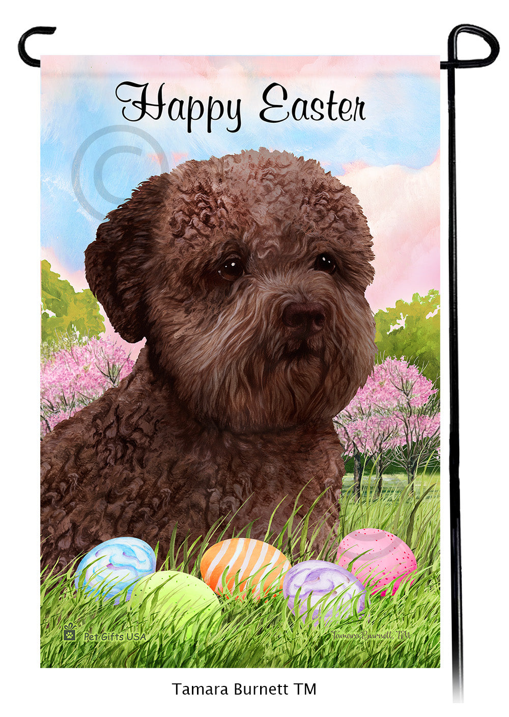 Lagotto Romagnolo Happy Easter Garden Flags