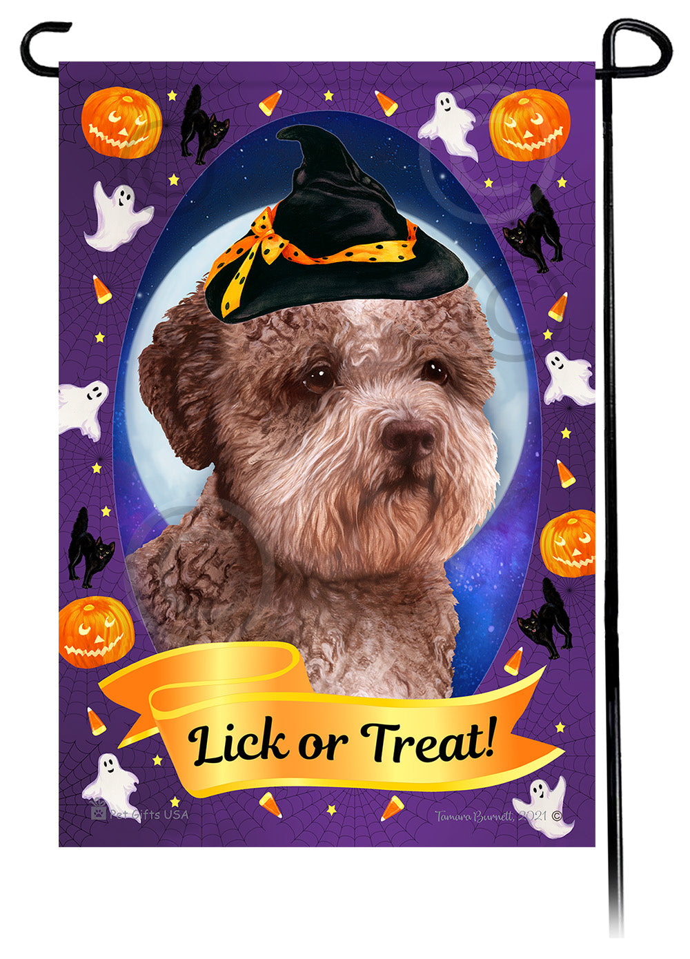Lagotto Romagnolo Halloween Howls - Garden Flag