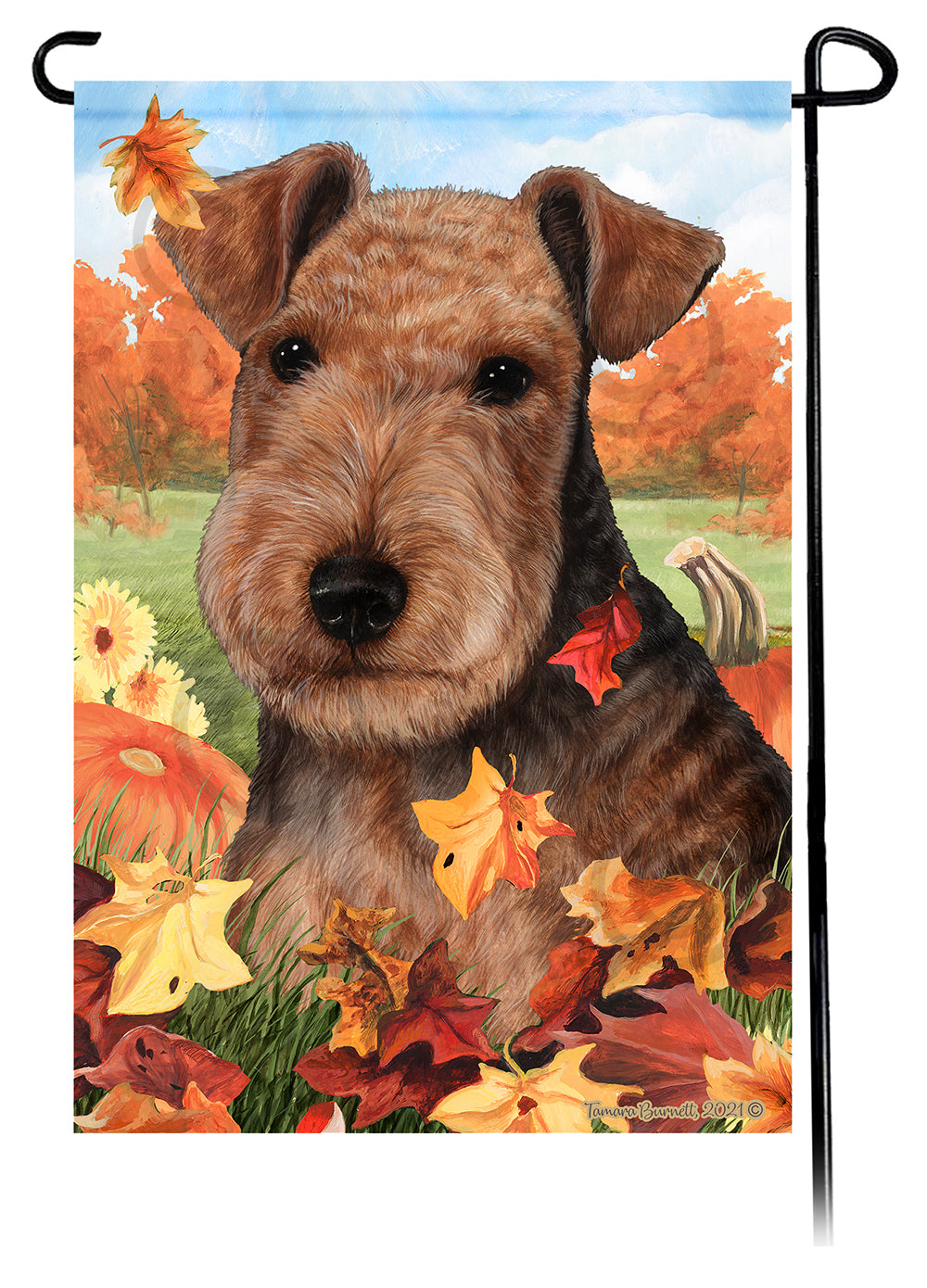 Lakeland Terrier Falling Leaves Garden Flags