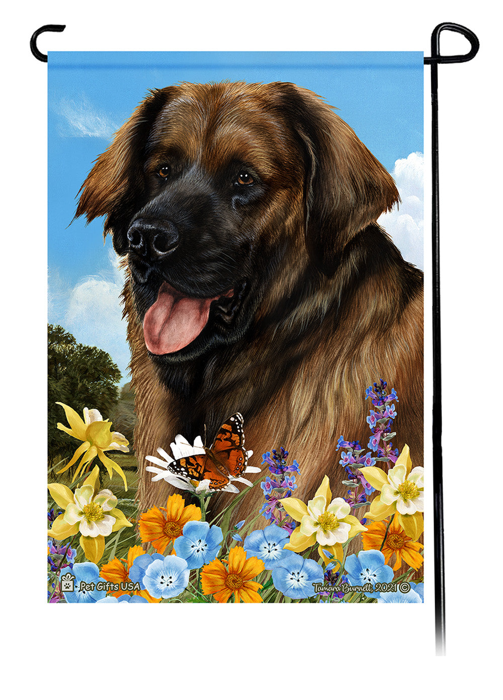 Leonberger Summer Flowers Garden Flags
