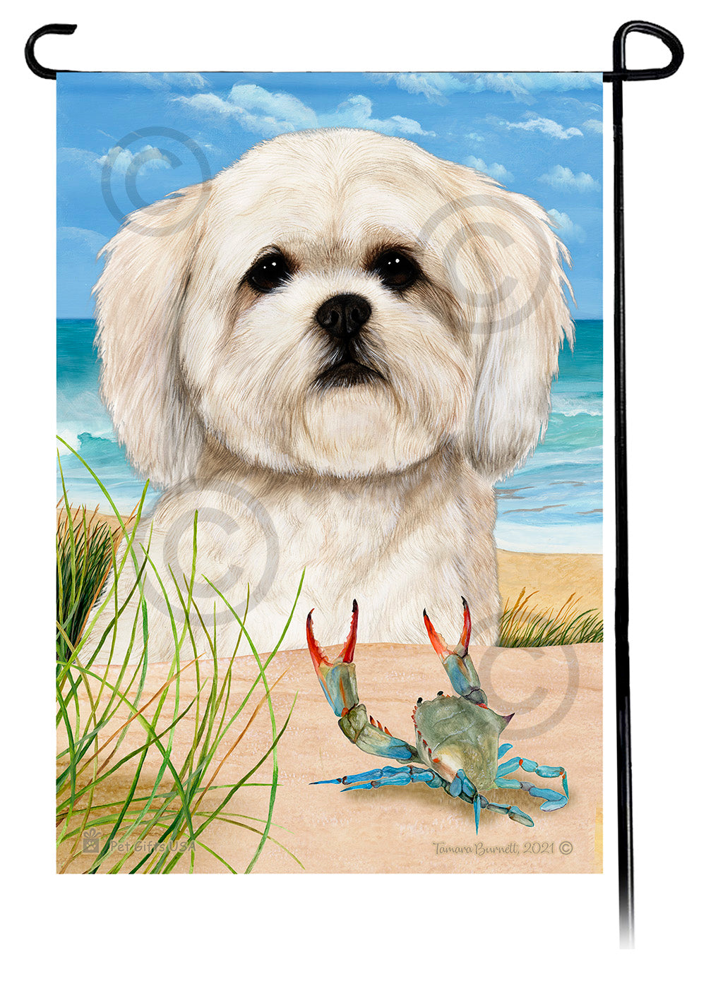 Lhasa Apso Summer Flowers Garden Flag