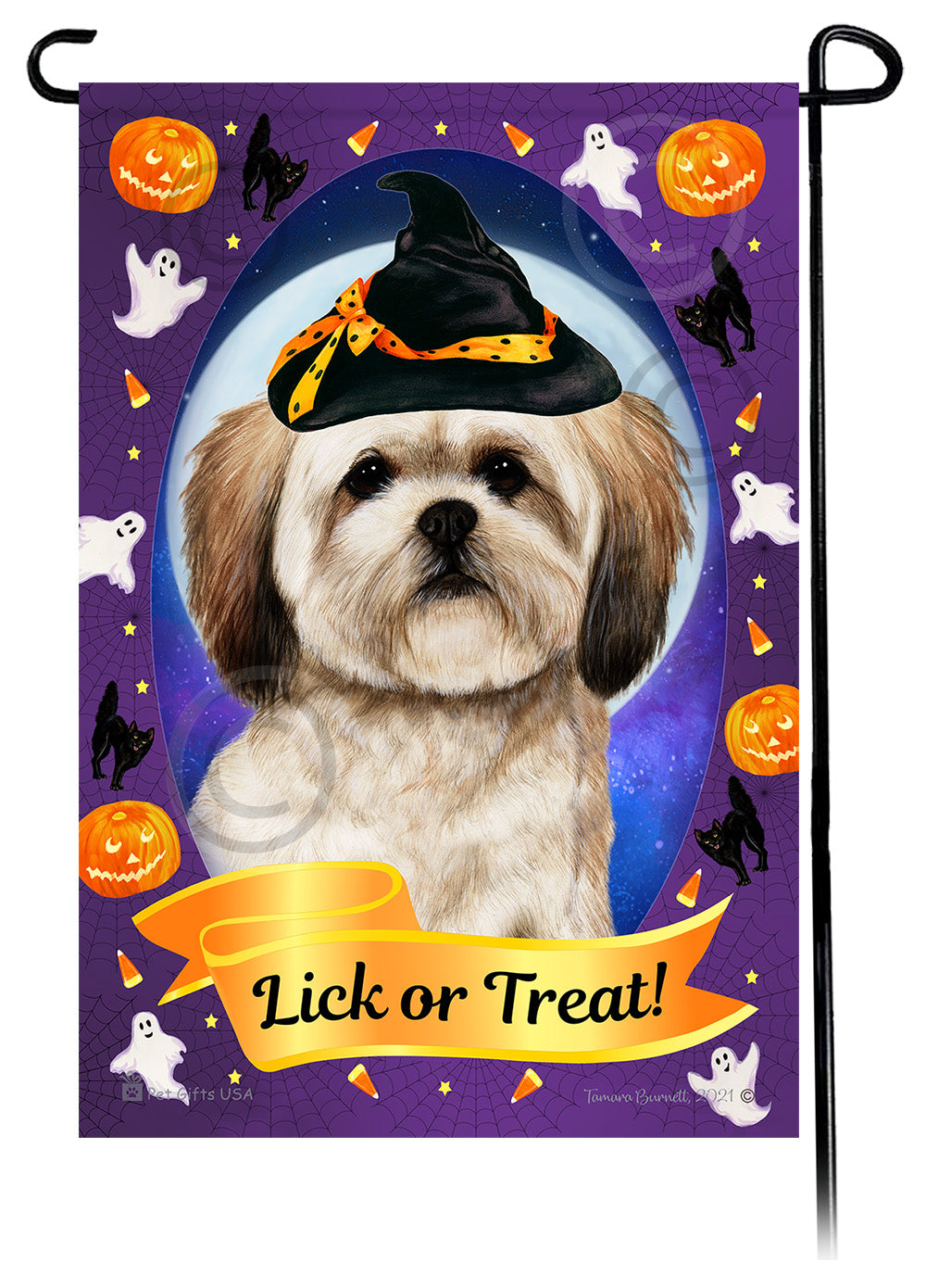 Lhasa Apso Halloween Howls Garden Flags