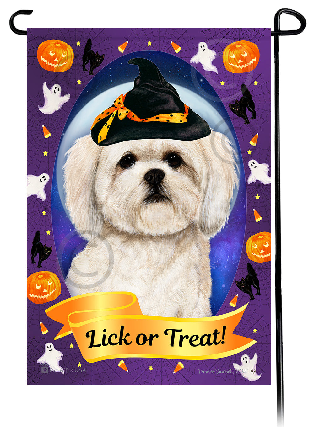 Lhasa Apso Halloween Howls - Garden Flag