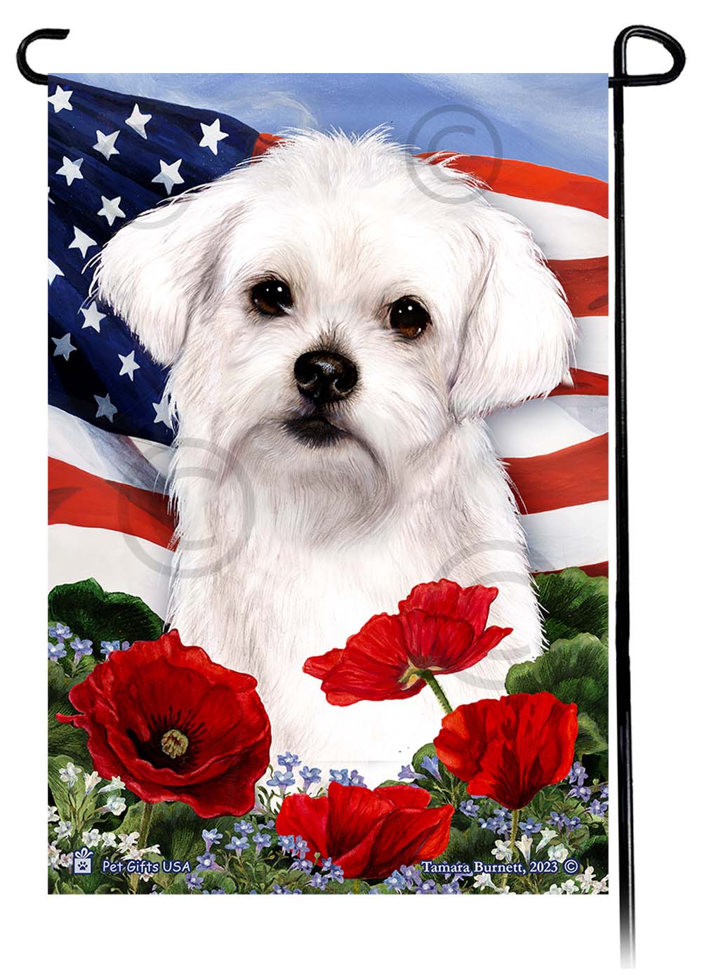 Patriotic Flowers Garden Flags