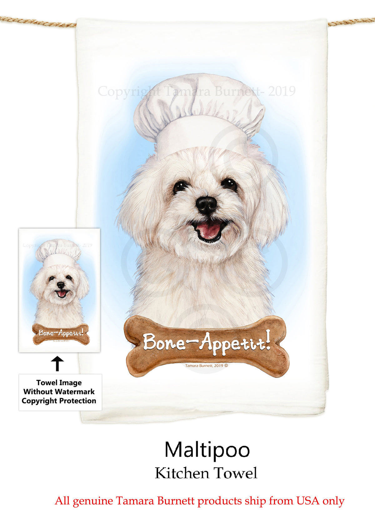 Maltipoo Flour Sack Towel