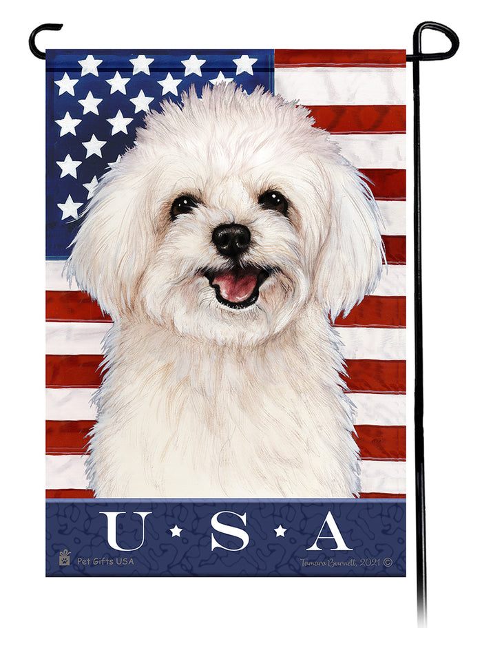 Maltipoo True Blue Garden Flags