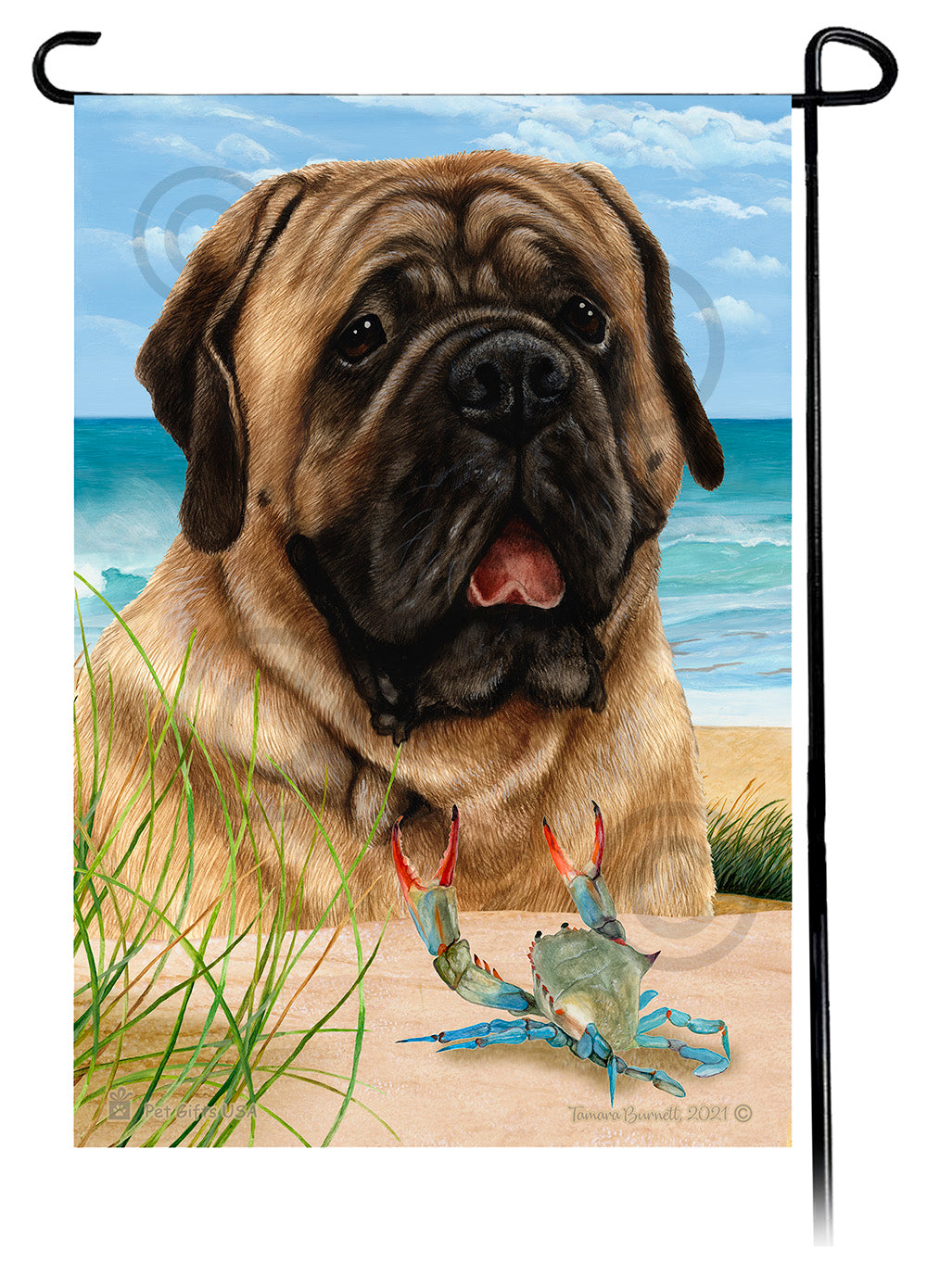 Mastiff Summer Flowers Garden Flag