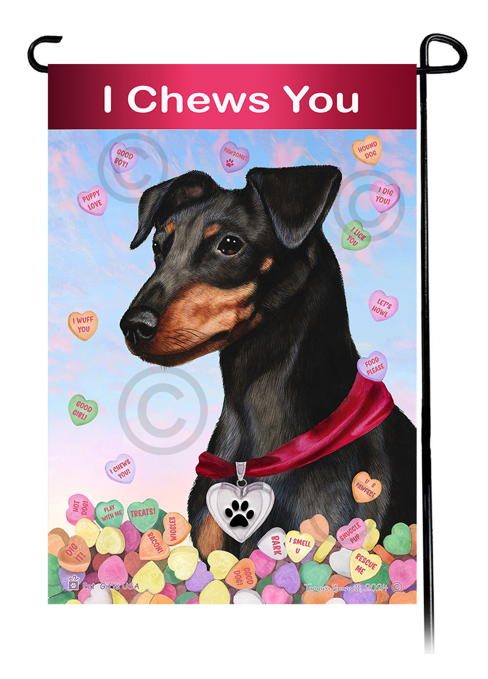 Miniature Pinscher Valentine Sweetheart - Garden Flag