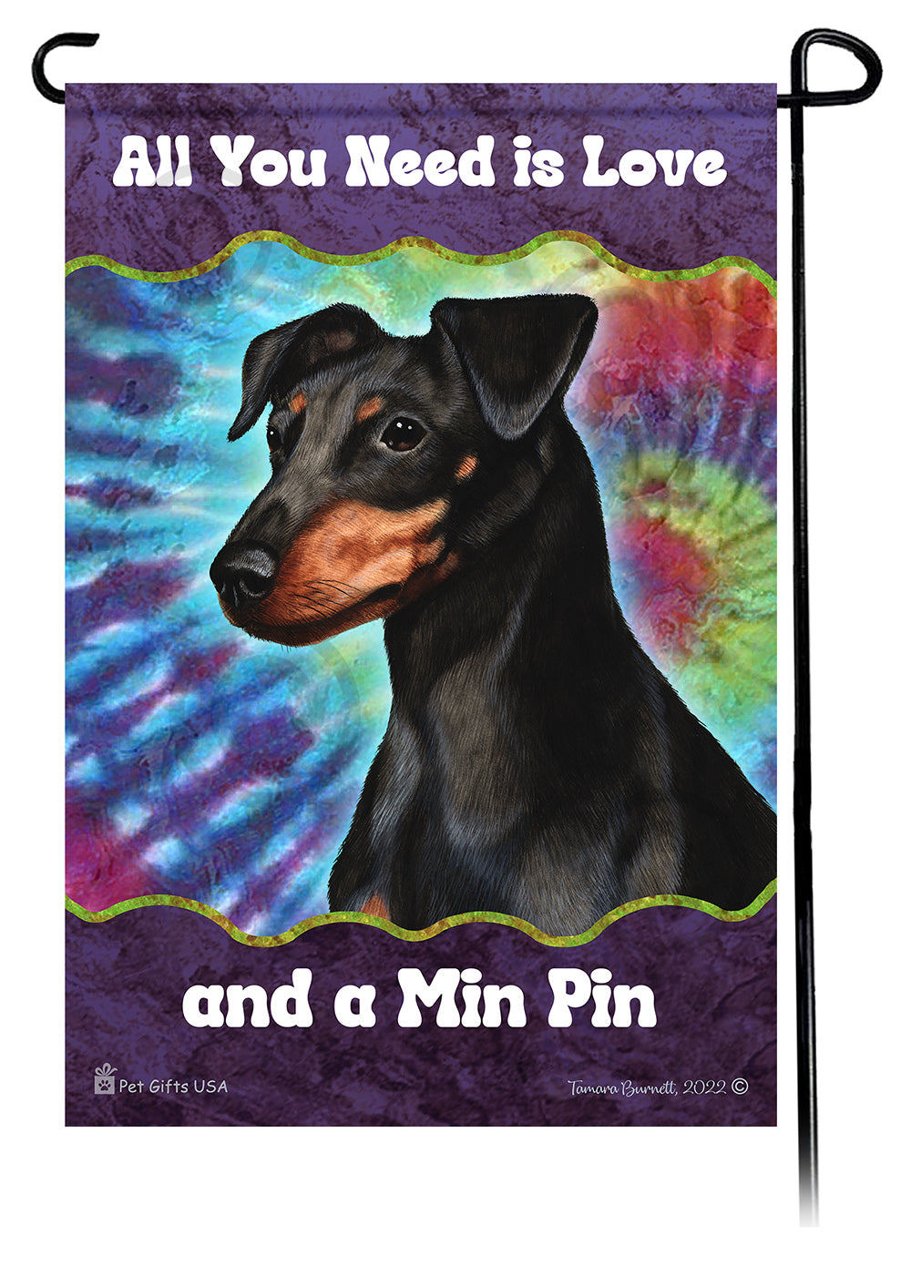 Miniature Pinscher All You Need Is Love Garden Flag