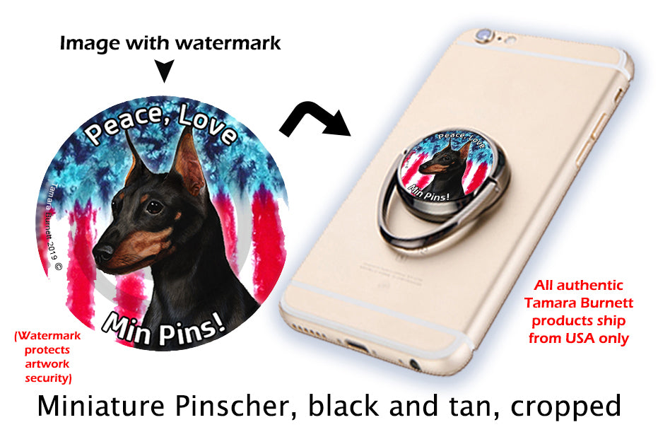 Min Pin Black Cropped Phone Stand